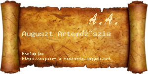 Auguszt Artemíszia névjegykártya